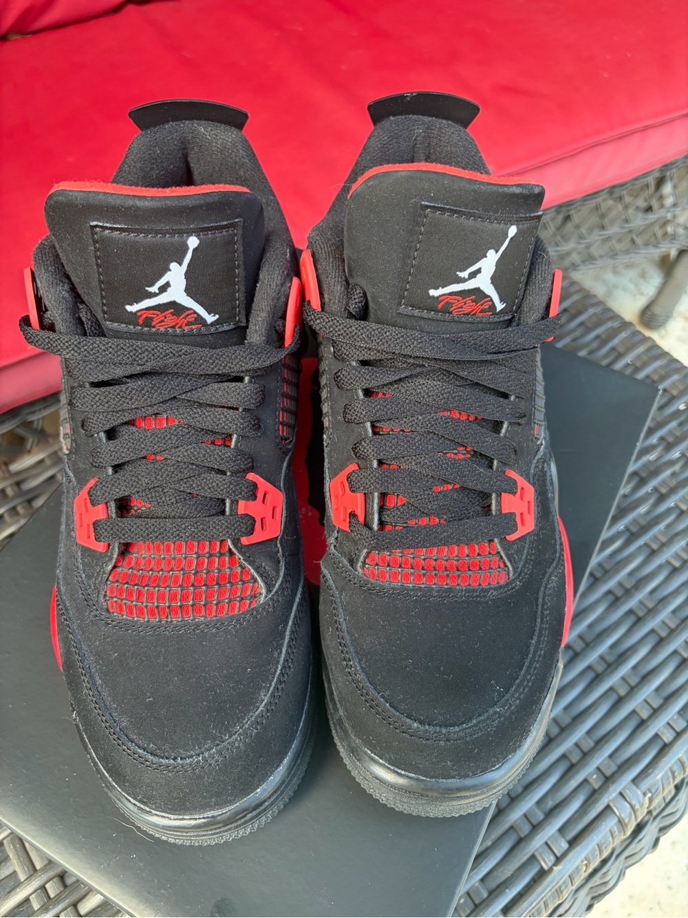 Jordan Men’s Black and Red Sneakers
